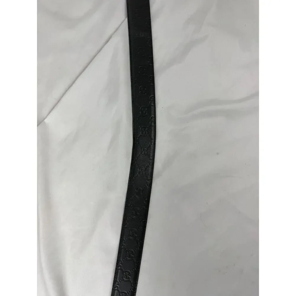 Gucci Interlocking G Grey Heat Debossed Leather Belt 411924 - 90/36 SPBK 365757